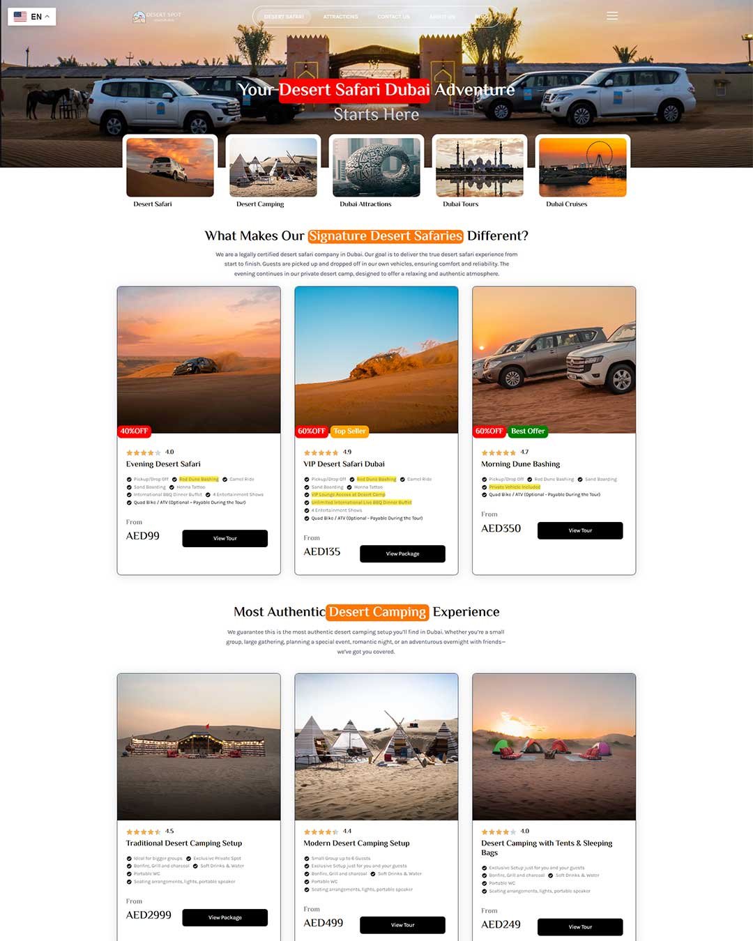 Desert Spot Adventures website